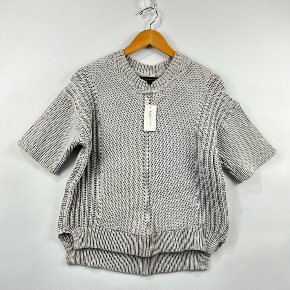 Banana Republic Chunky Knit Sweater Short Sleeve Size M NWT
